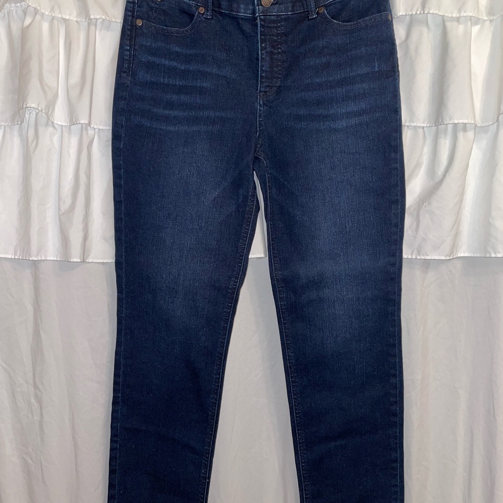 Talbots dark denim flawless five pocket jeans